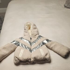Moncler Cream and Silver Kids Puffer Jacket